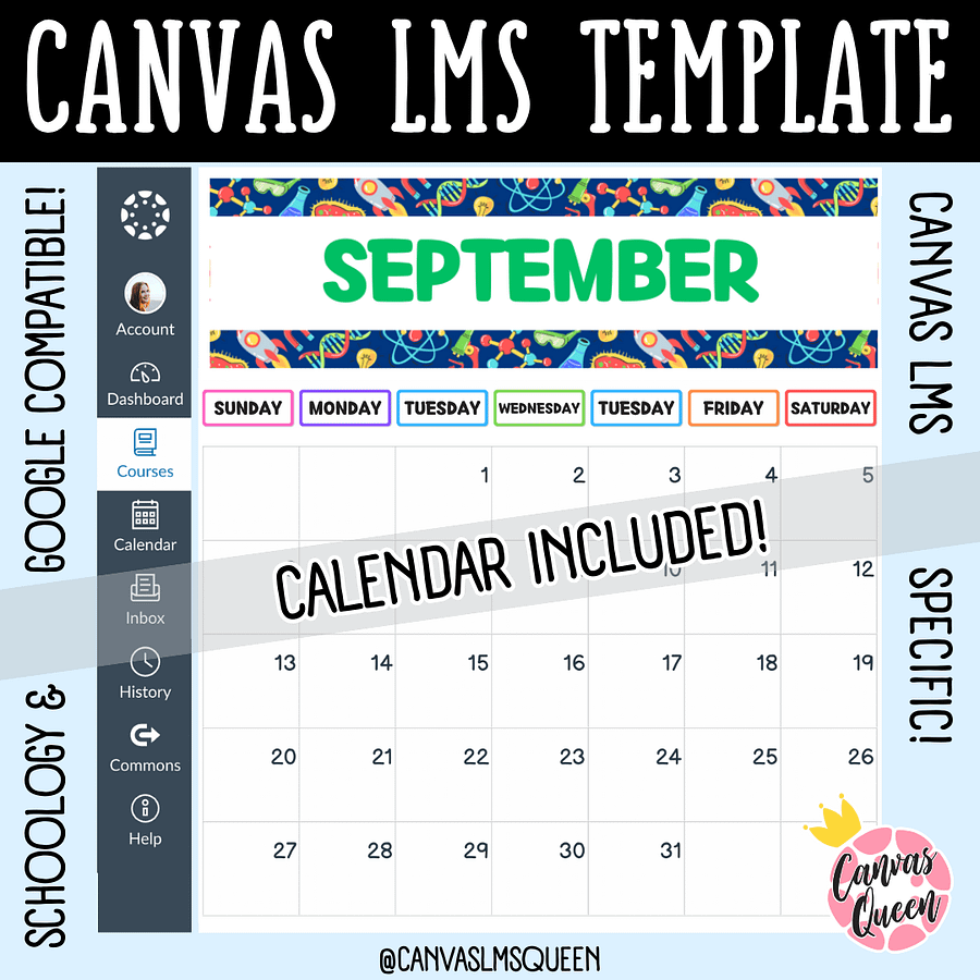 Canvas LMS Template - HOMEPAGE, BUTTONS & BANNERS - Science - 100% Editable product image (5)