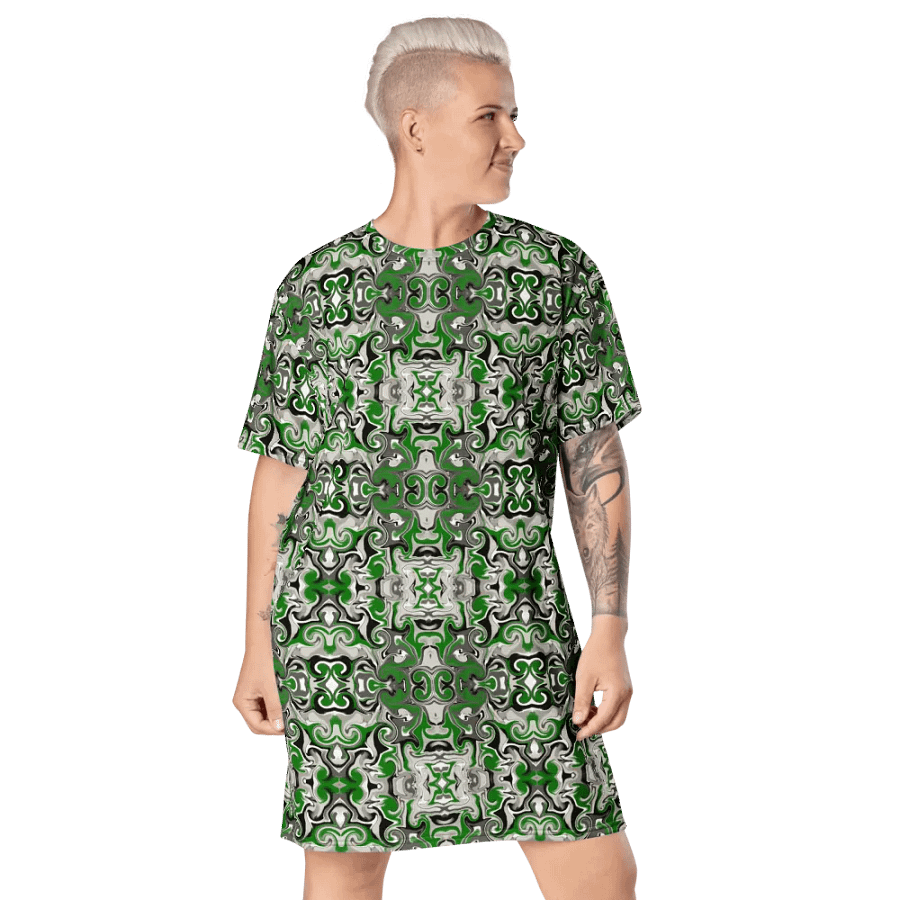 Green Baroque T-Shirt Dress product image (7)