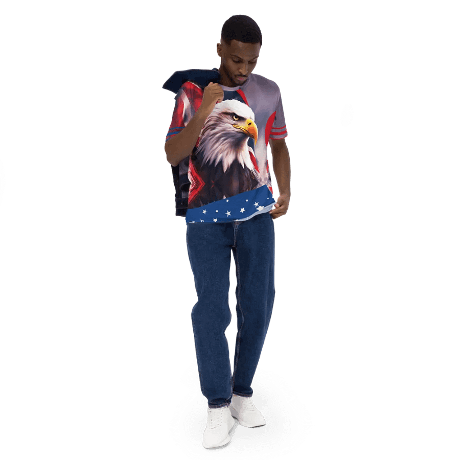 USA Eagel T-shirt/All-Over Print Crew Neck T-Shirt by Sublicolor product image (5)