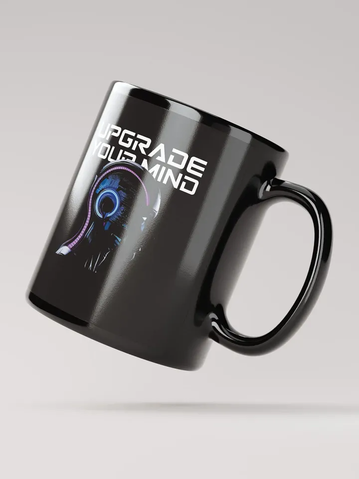 Cybernetic Mind AI Futuristic Black Glossy Mug product image (3)