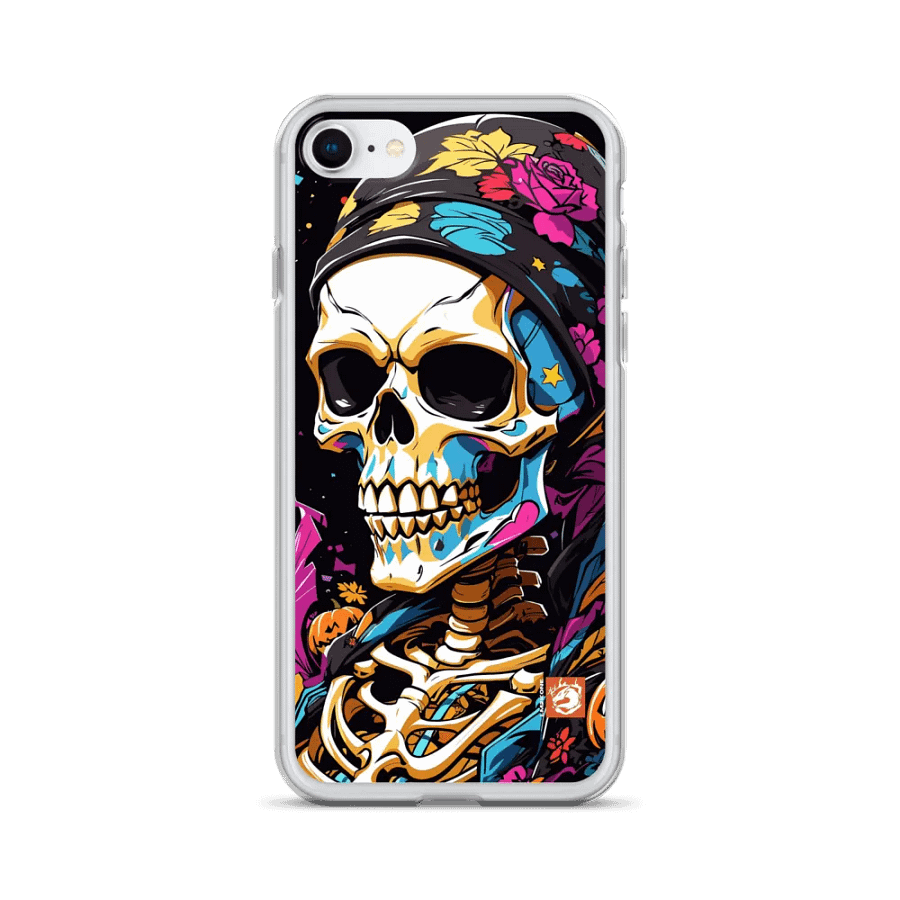 Colorful Halloween Skeleton Clear iPhone Case product image (24)