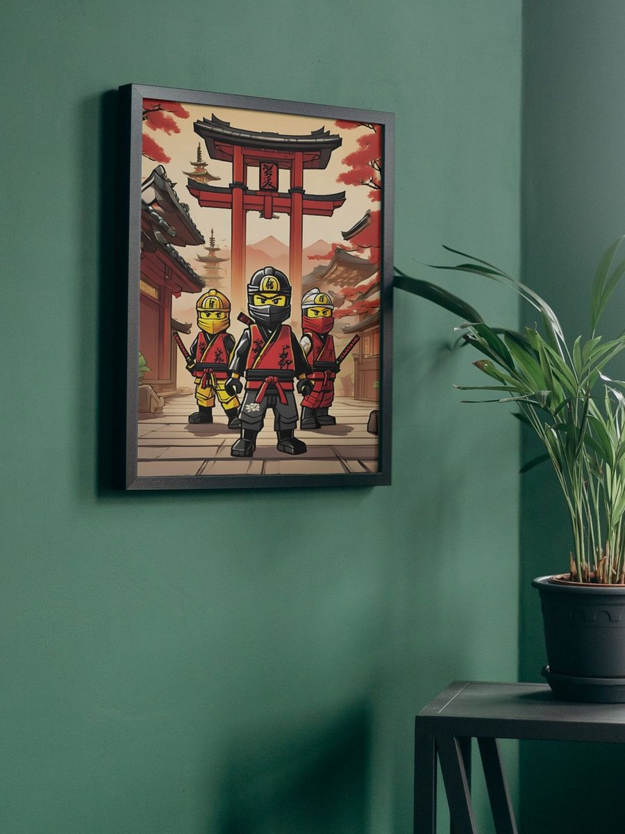 Ninja Trio wall art Boys Room - Ninja Poster - Ninjago inspired Wall Decoration for Boys product image (3)