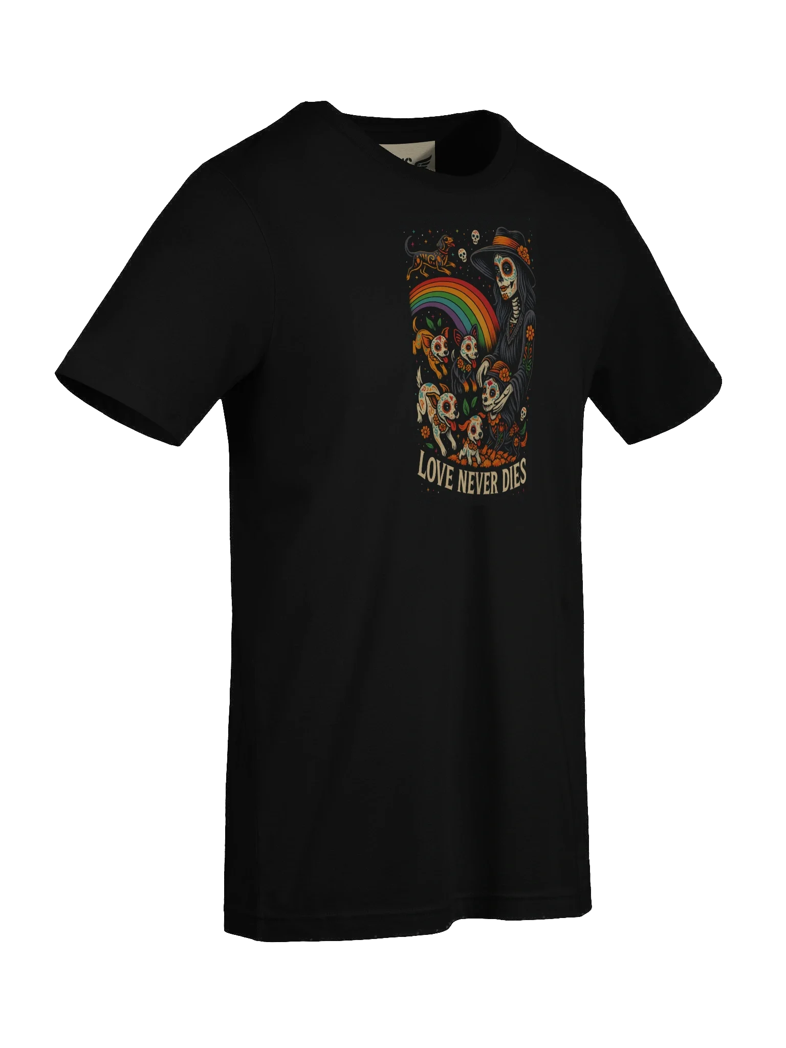 Love Never Dies Día de los Muertos Dog T-Shirt – Mel’s Angels Pet Apparel product image (4)