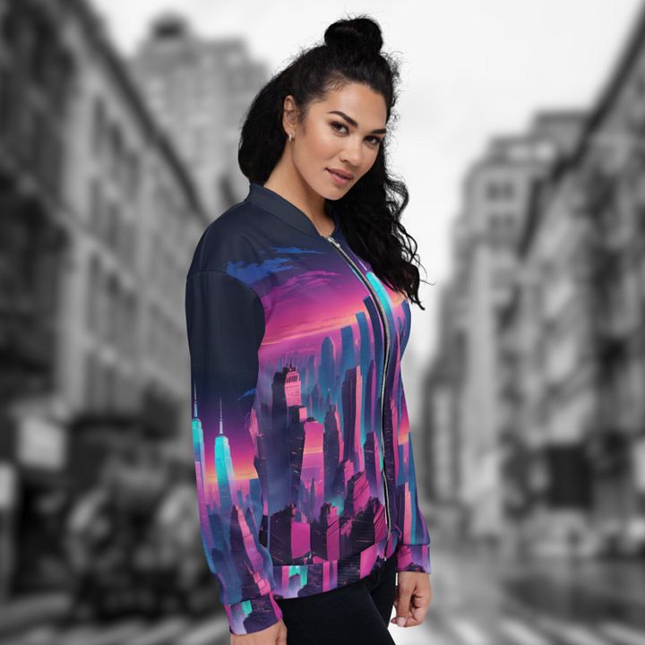 Vaporwave New York City Bomber Jacket product image (1)