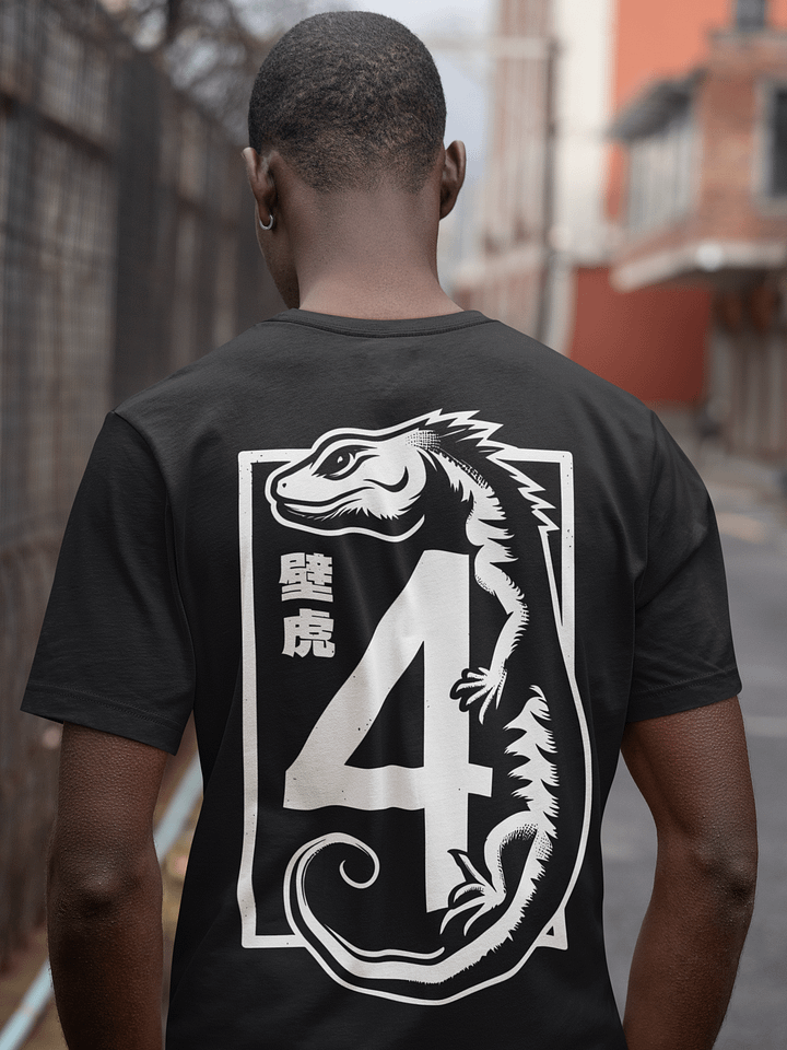 🏷️ Lizard Style No. 4 – Gravity-Defying Warrior Back Print Tee product image (2)