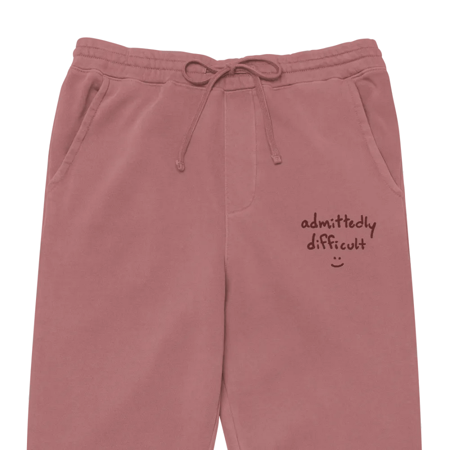 admittedly difficult (maroon thread) pigment dyed sweatpants product image (2)
