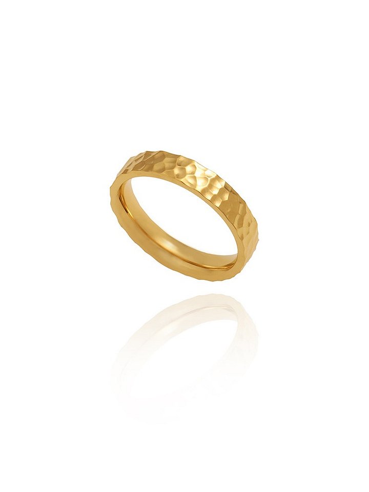 Hammered Texture Band Ring | 18K Gold Plated product image (1)
