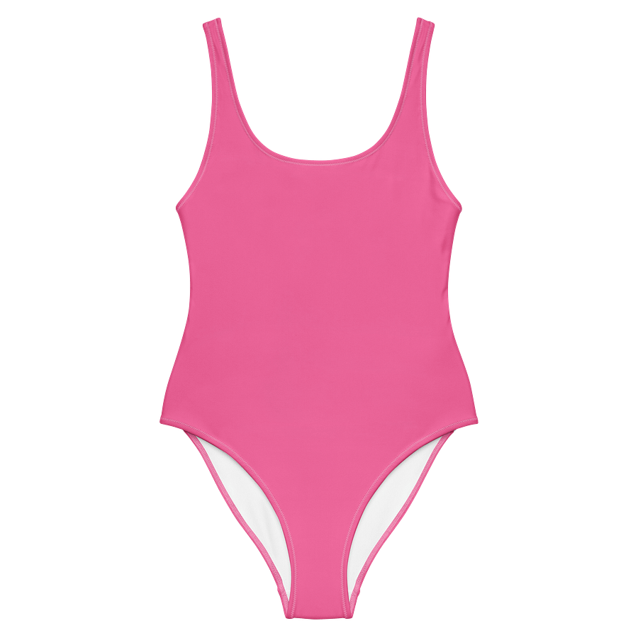 Flamingo Pink Solid Color Retro Inspired Women's One Piece Swimsuit product image (1)