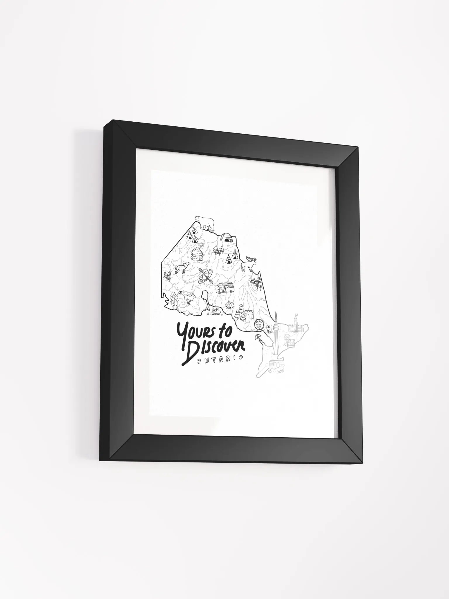 Ontario Symbols Map - Framed Poster product image (5)