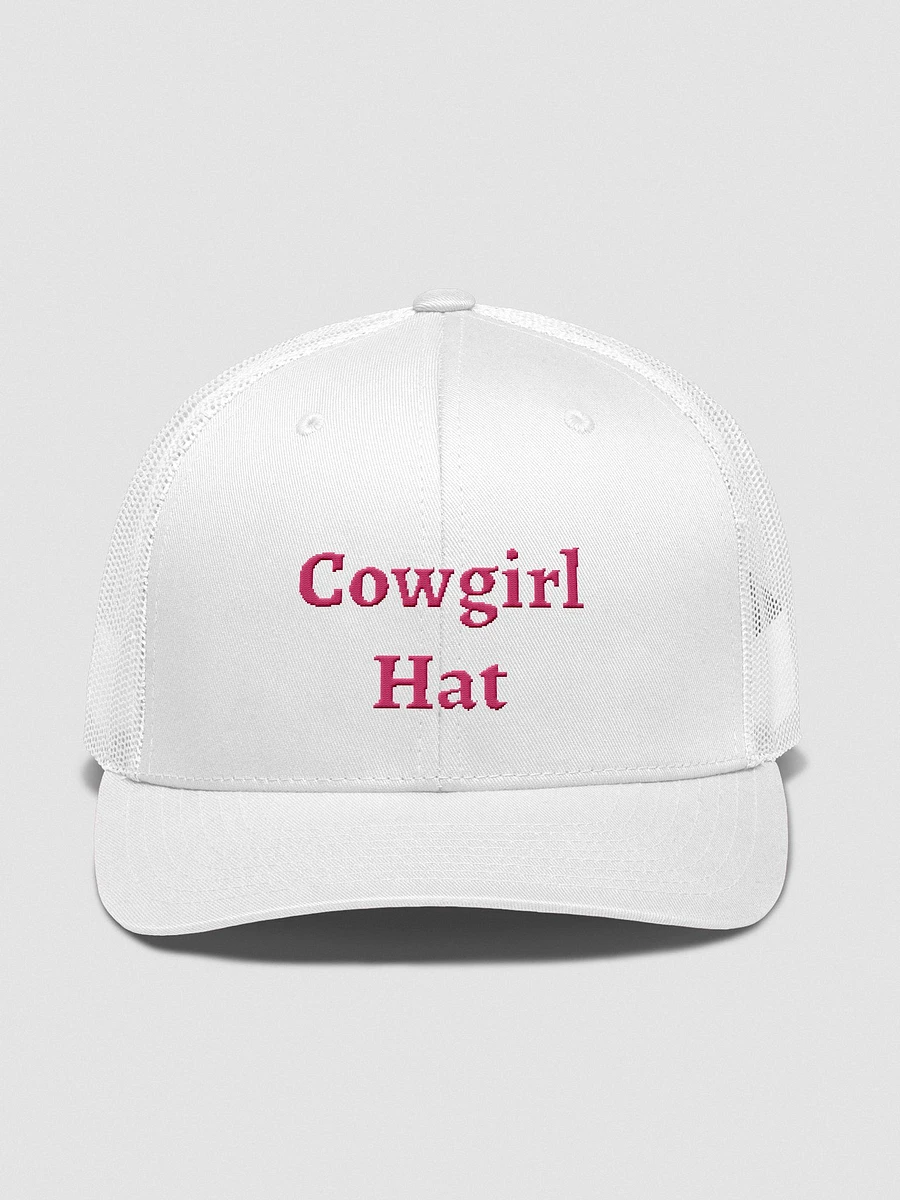 Cowgirl Hat - Embroidered Trucker Hat (White) product image (1)