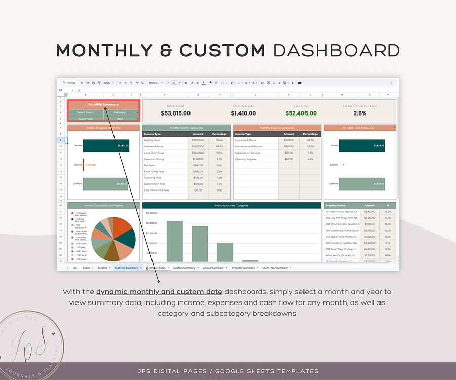 Airbnb Income and Expense Tracker Template | Google Sheets Template product image (5)