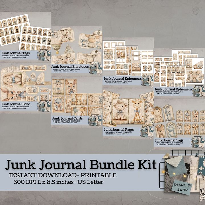 Nursery Animals - Junk Journal Bundle V8 product image (1)