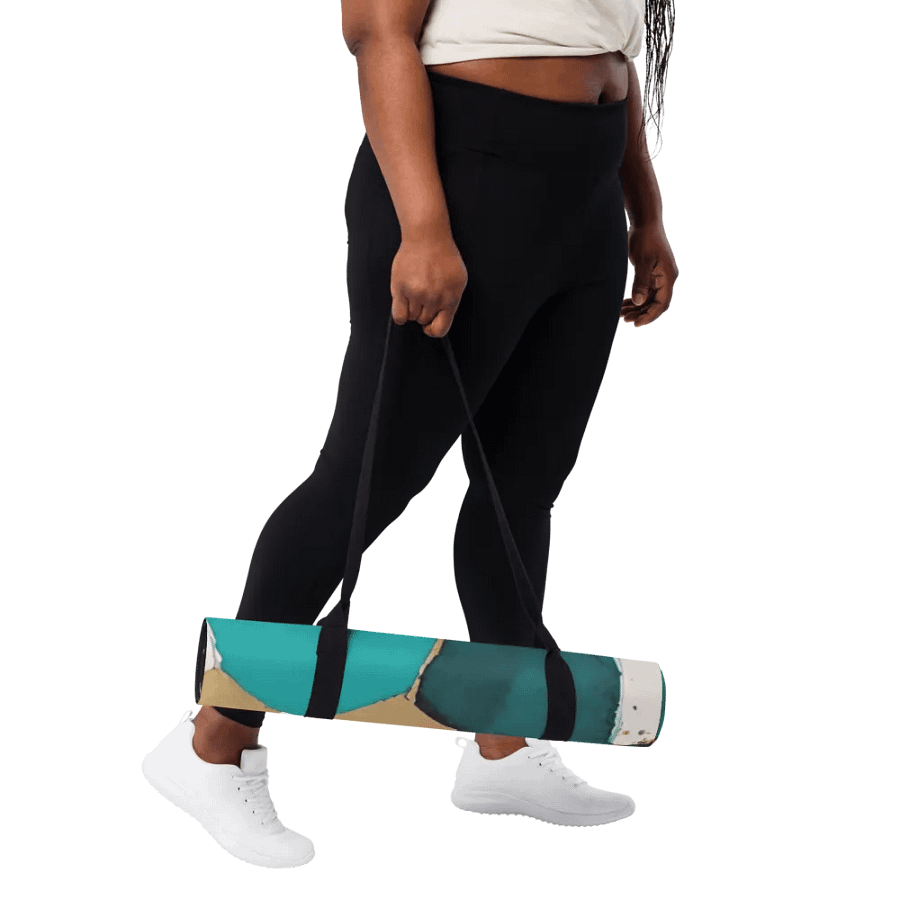 Gold and Teal Honeycomb Yoga Mat product image (11)