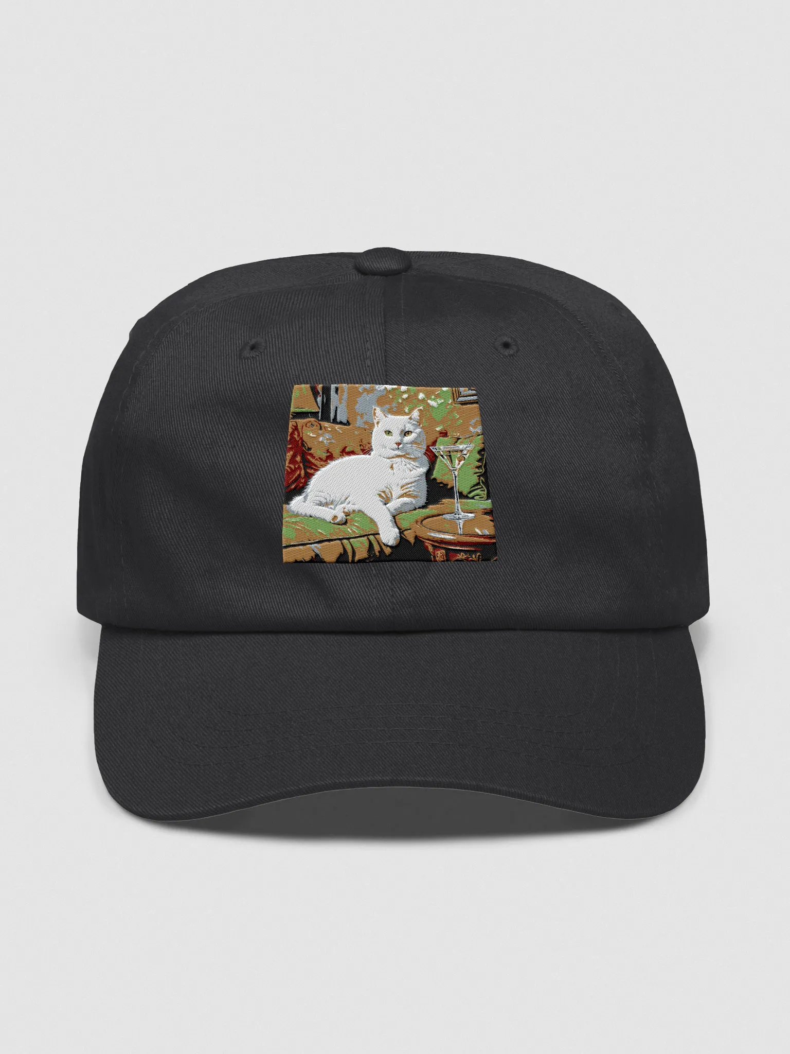 CLASSEY CAT ON COUCH NEXT TO MARTINI product image (1)
