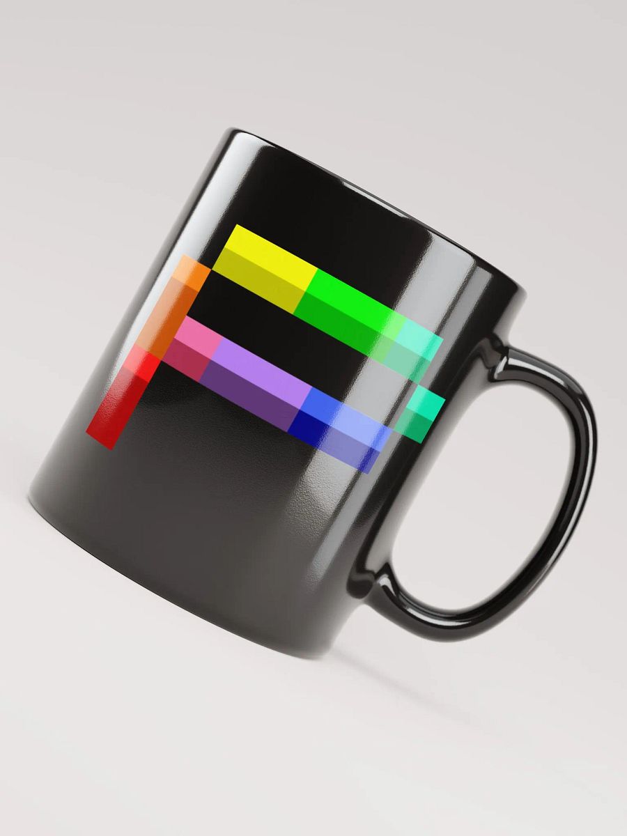 Pix Stitch Pride 'P' Black Glossy Mug product image (4)