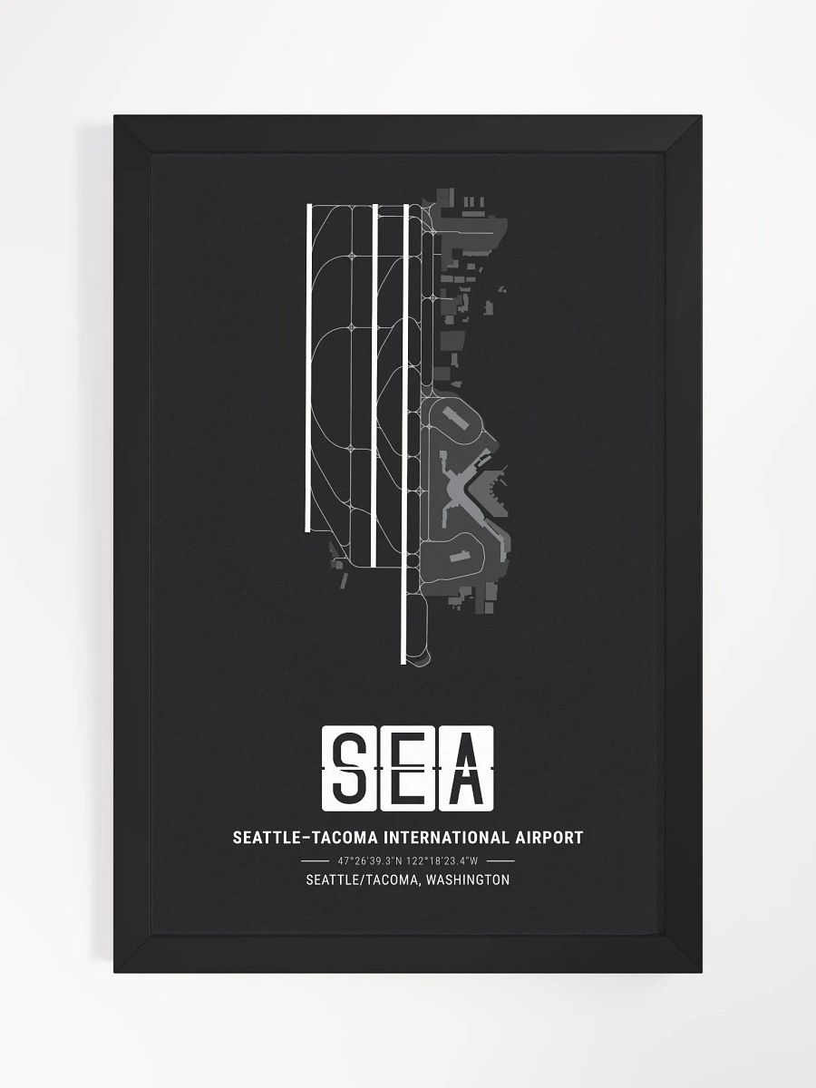 Framed Airport SEA Premium Map On Matt Paper product image (1)