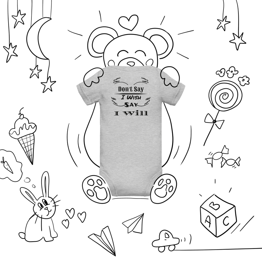 Don't Say I Wish Say I Will - Baby Short Sleeve One Piece product image (8)