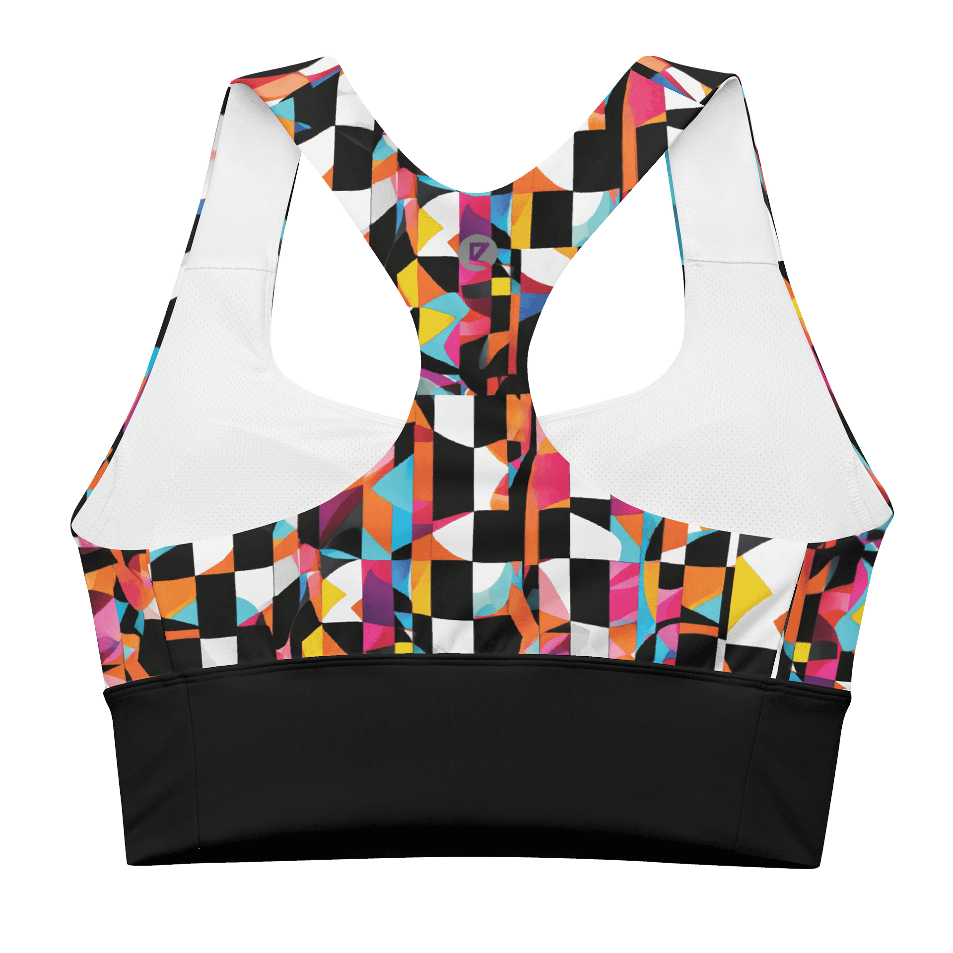 High-Impact Bra "Colorful Modern Abstract Checkered Art Printed" product image (3)