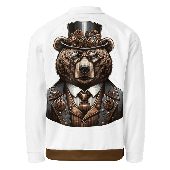 Steampunk Bear Gentleman Print Bomber Jacket product image (1)