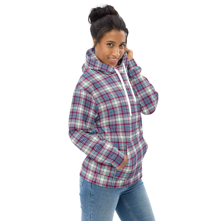 Turquoise and Magenta Plaid Hoodie product image (1)