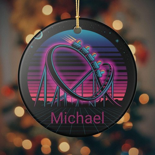 Personalized Roller Coaster Ceramic Ornament, Holiday Decoration, Home Decor by CoasterCultureInd #PersonalizedGifts #Holiday...