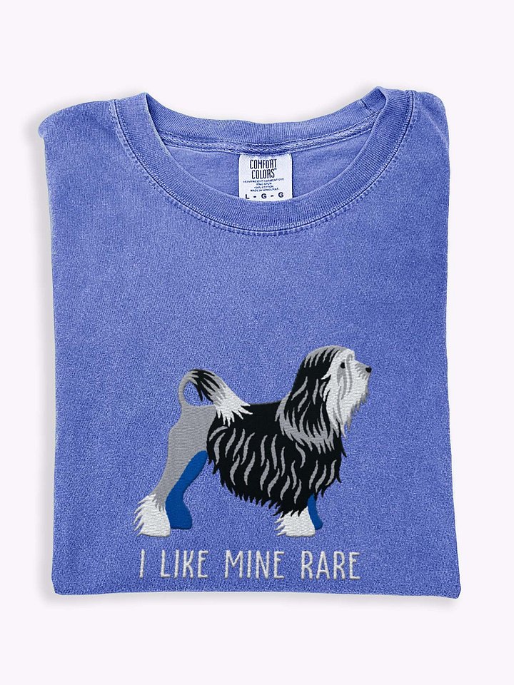 I Like Mine Rare T-Shirt(Embroidered) of a Lowchen(Black & White) product image (1)