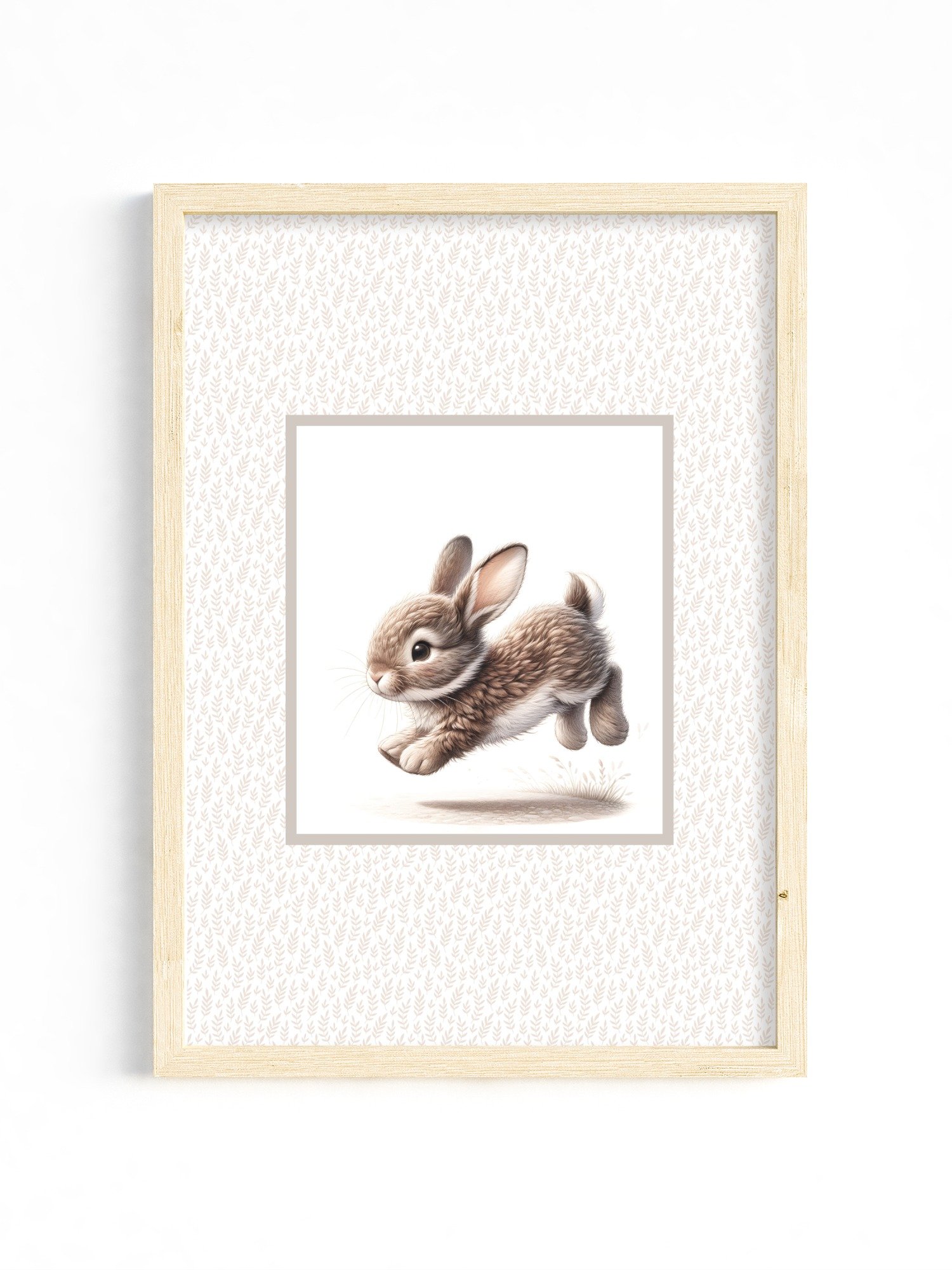 Cute Bunny with Zoomies, Boho Nursery Print product image (1)