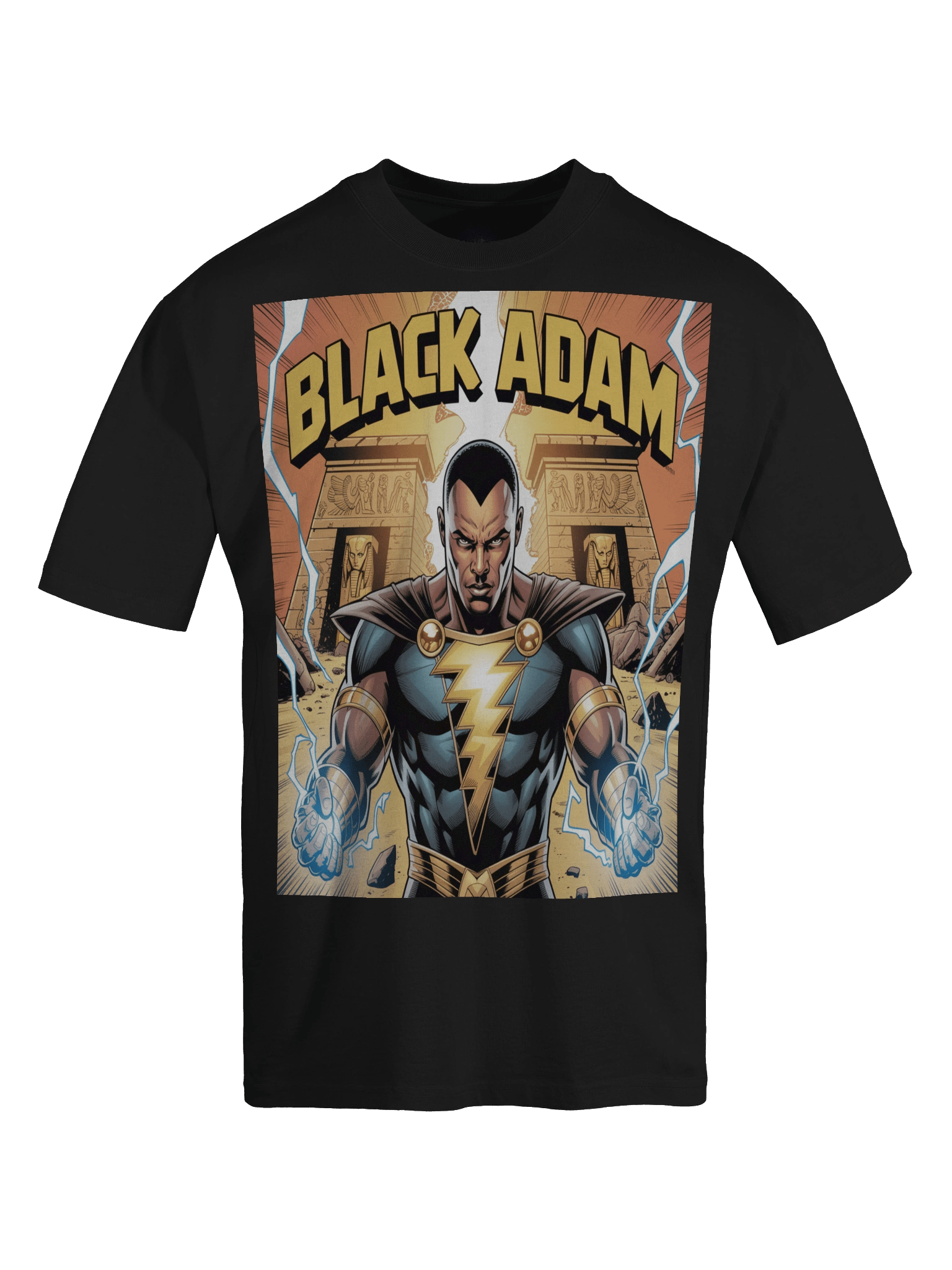 Black Adam Power of Shazam Oversized Faded T-Shirt – Kahndaq Eclipse Fury product image (1)