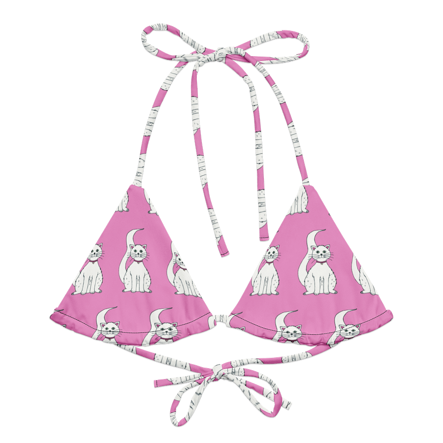 White Cat (art by Dina R.) akril painting picture - String Bikini Top product image (2)