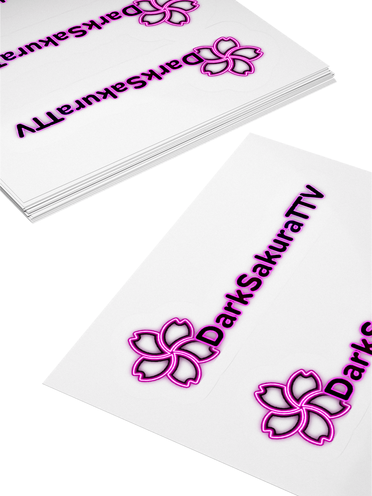 DarkSakuraTTV Neon Logo Kiss Cut Stickers product image (4)