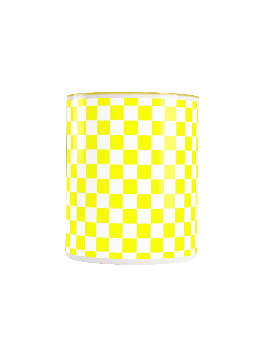 Checkered! Neon Yellow and White Checkers Mug product image (70)
