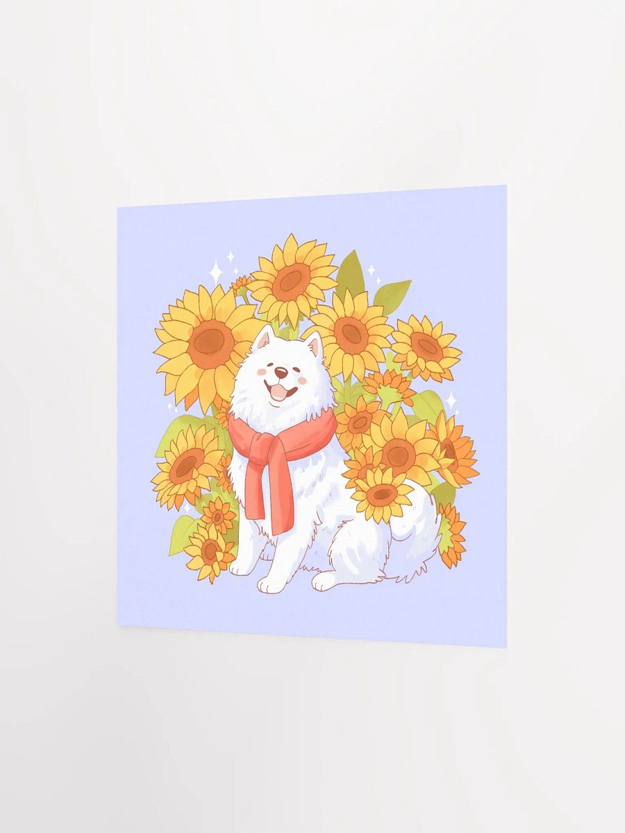 Cheerful Samoyed and Sunflowers Poster product image (5)