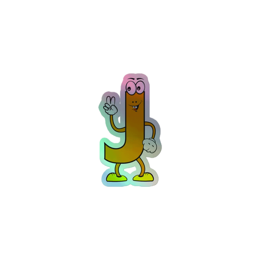 J Holographic Cartoon Character Sticker product image (1)