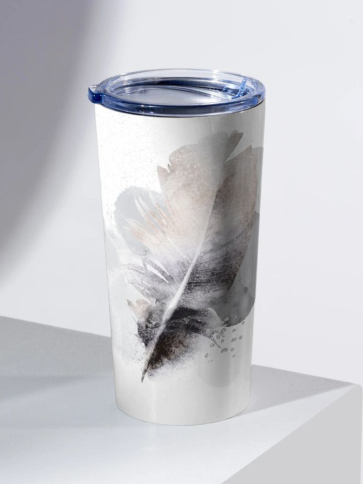 black white Feather design 20oz Tumbler gift for minimalists entertainers friend colleagues product image (2)