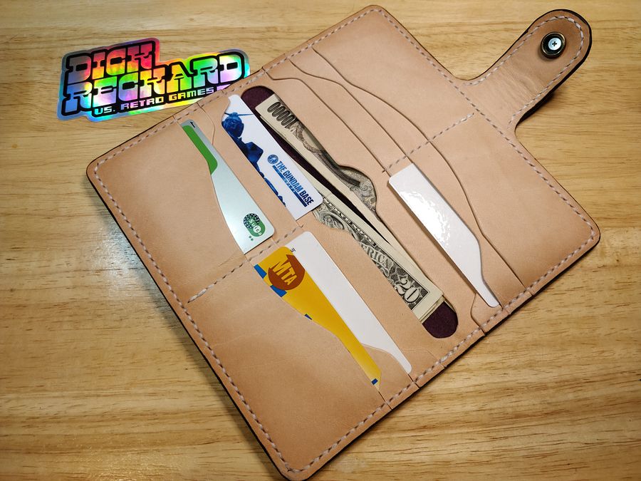 Long Clutch Wallet in Full Grain Purple Pull-up Leather product image (3)