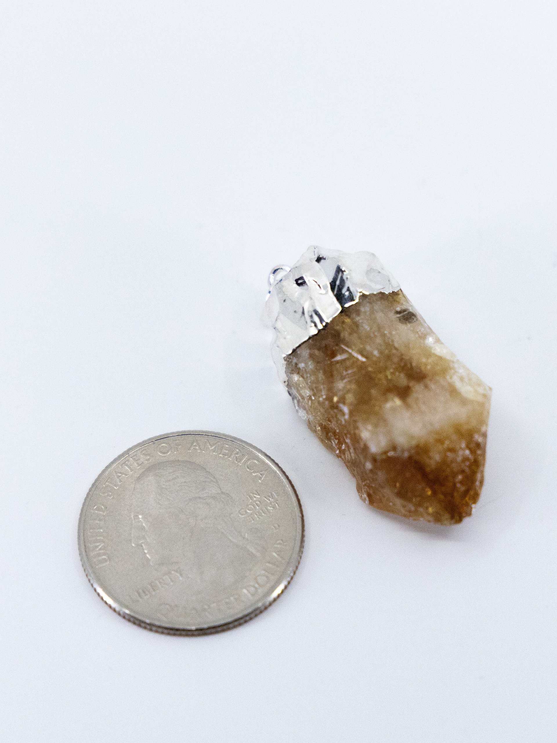 Citrine Raw Point Pendant with Silver Plating product image (2)