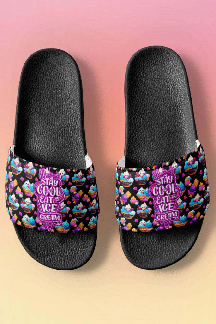 Ice Cream All Over Print Slip On Slides product image (1)