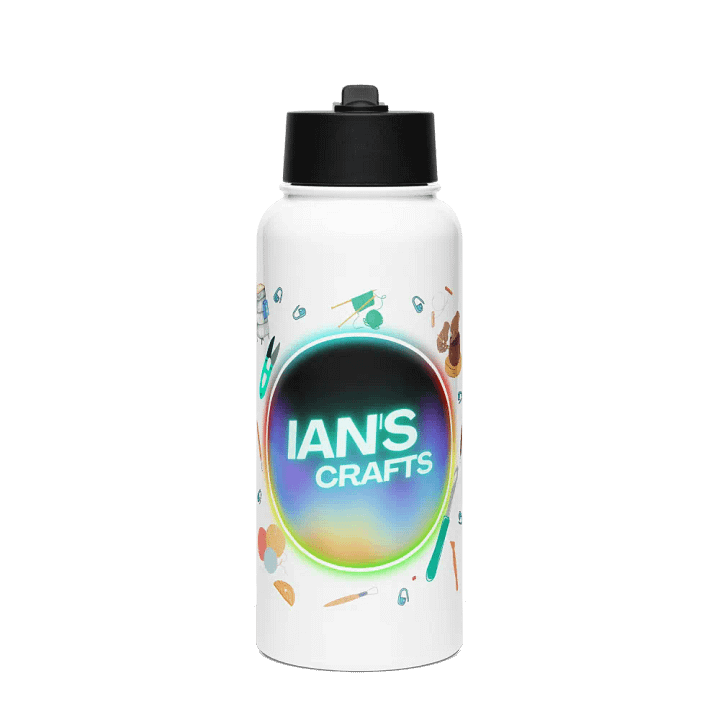 Ian's Crafts Logo Stainless Steel Water Bottle with a Straw Lid product image (1)