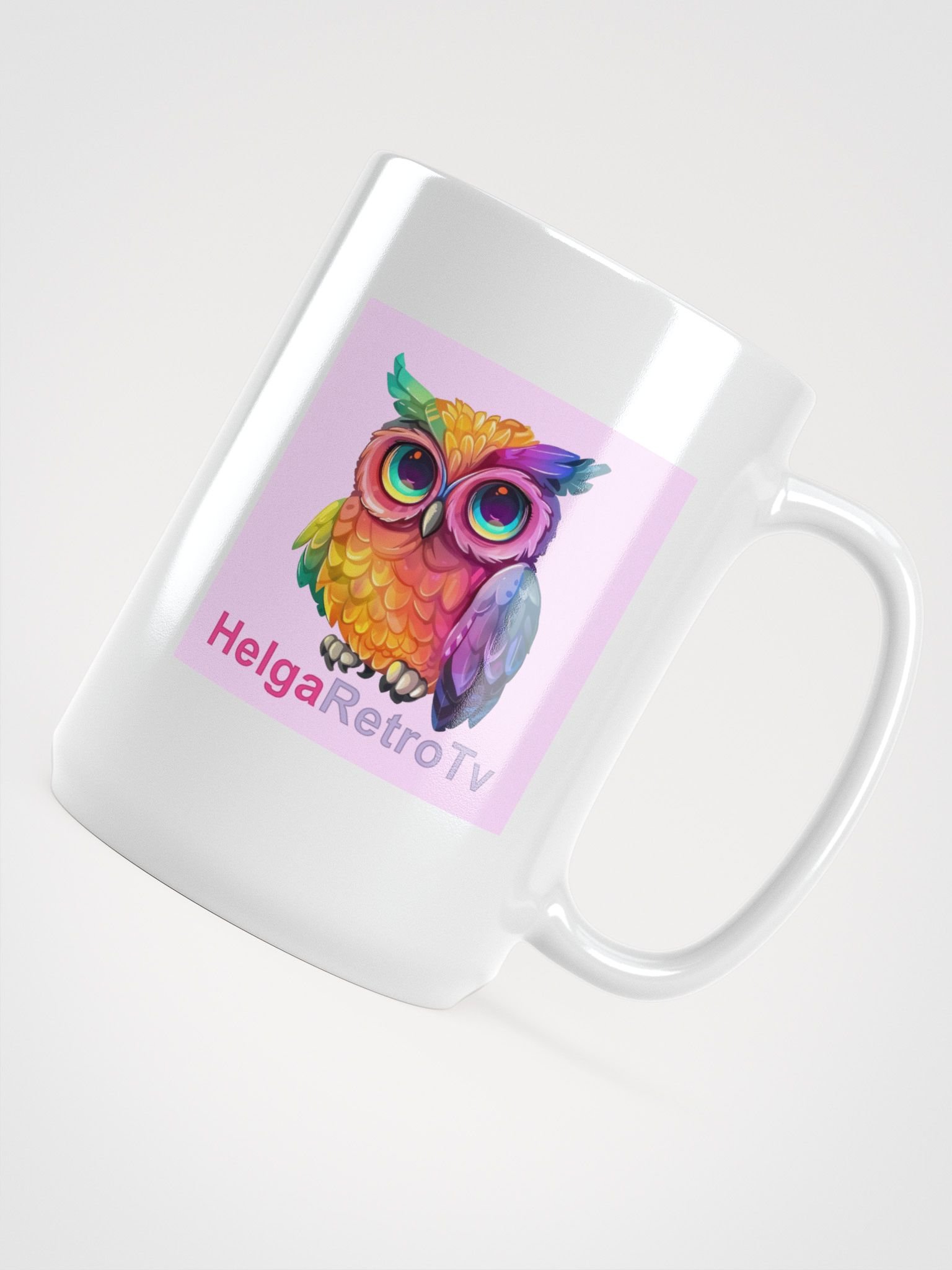 Vibrant Owl Eyes White Glossy Mug product image (4)
