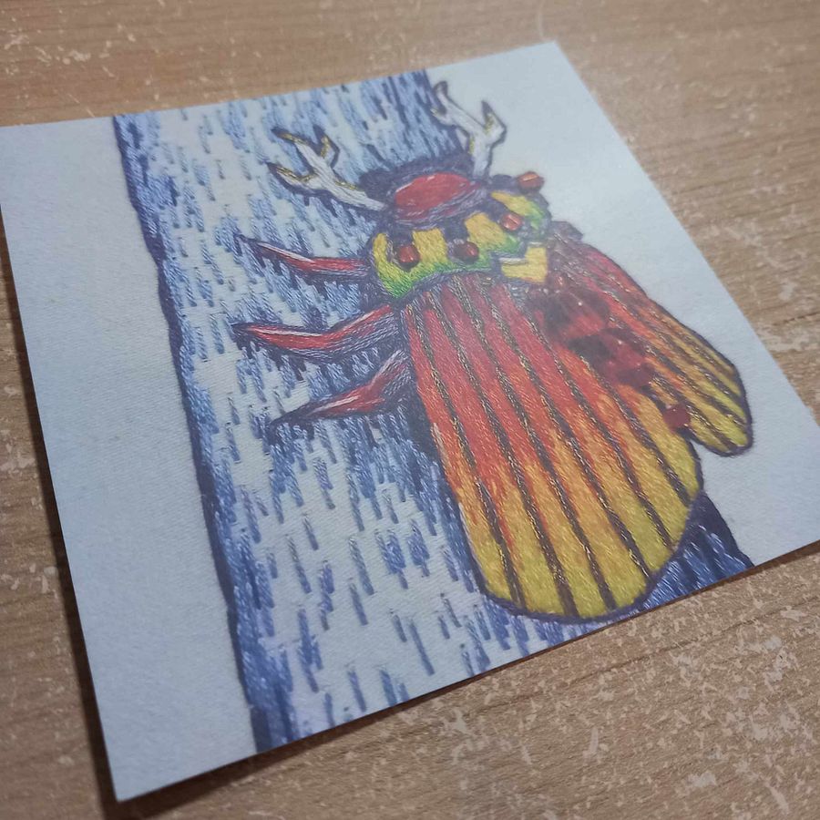 Sunset Christmas Beetle Embroidery Print product image (3)