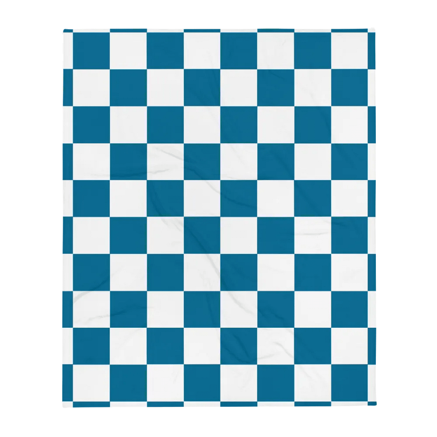 Squares White and Teal/Throw Blanket by Allcolor product image (2)