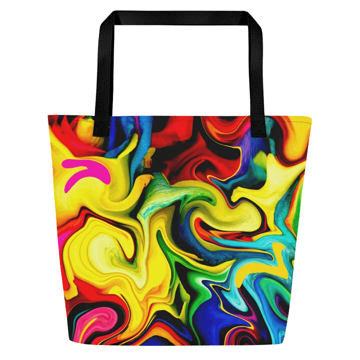 Vibrant Rainbow Patterned Tote Bag | Bold & Colorful Carry-All Bag for Everyday Use product image (1)