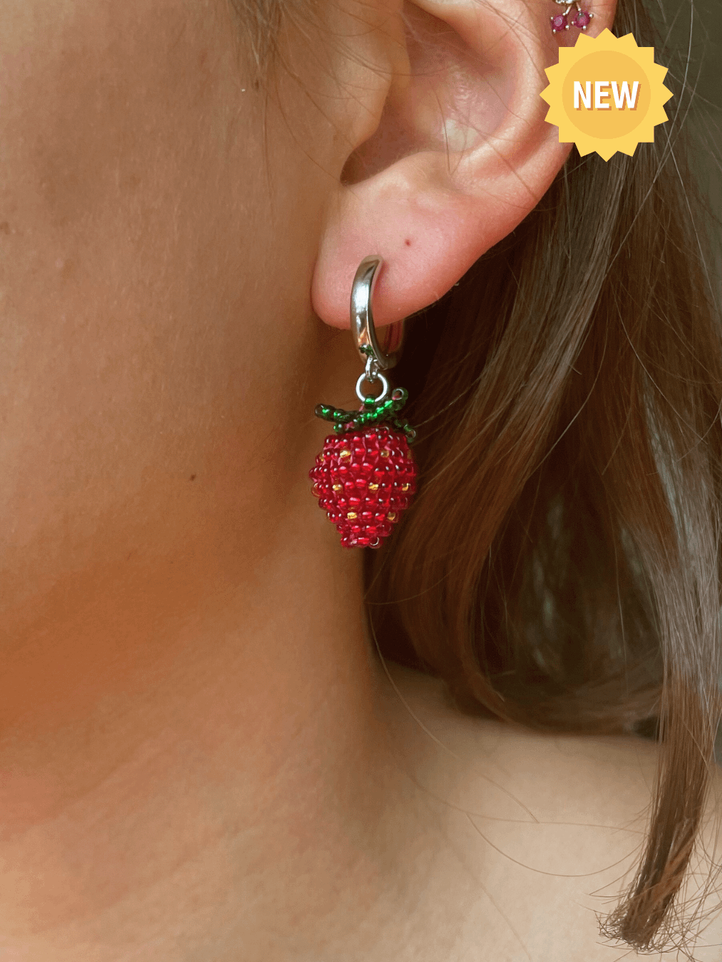 Strawberry Beaded Earrings product image (5)
