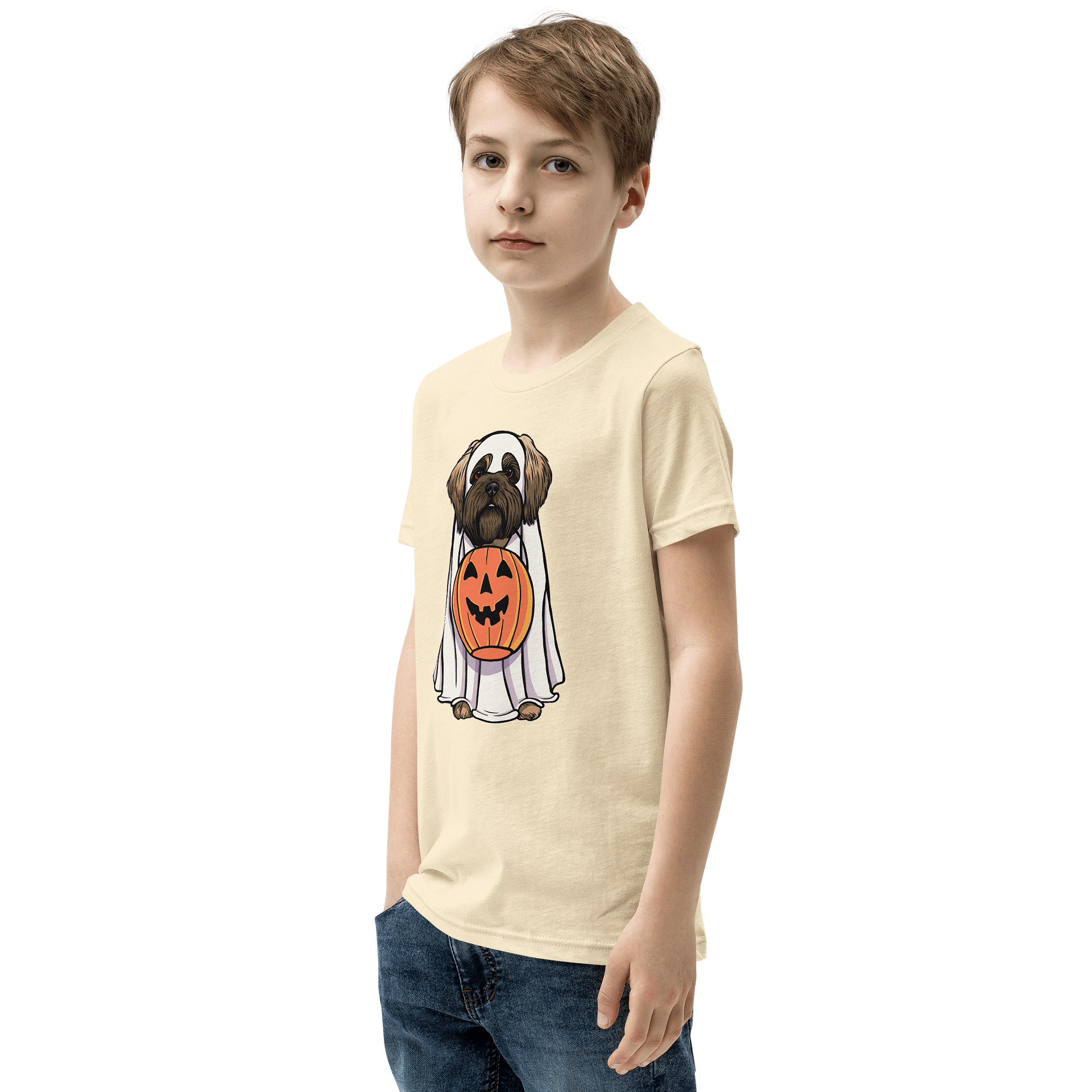 Halloween Shih Tzu(Brown, Black Mask) Youth T-Shirt product image (4)