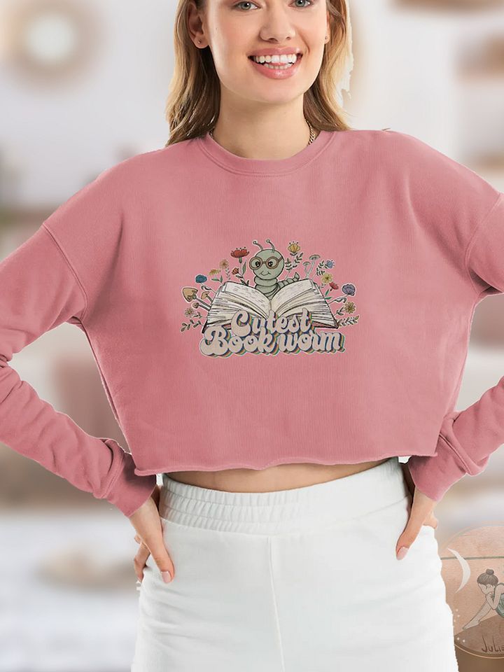 Cutest Bookworm Cropped sweatshirt – Whimsical Book Lover Gift product image (22)