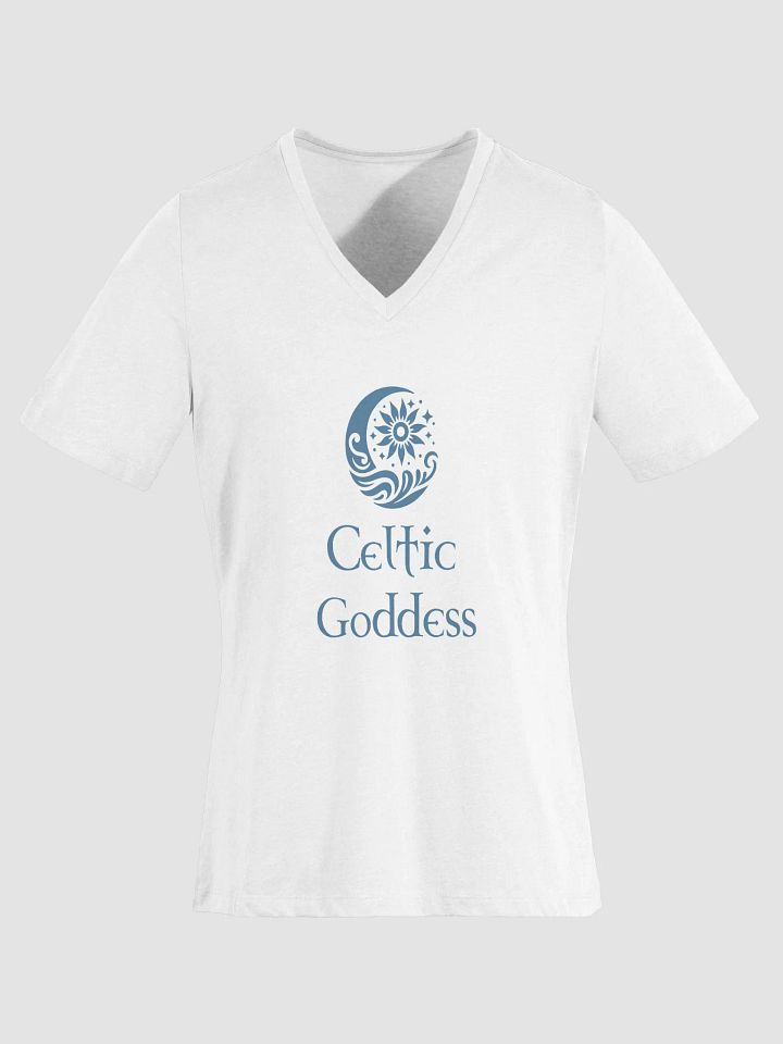 Celtic Goddess Relxed V-Neck (White/Blue) product image (1)