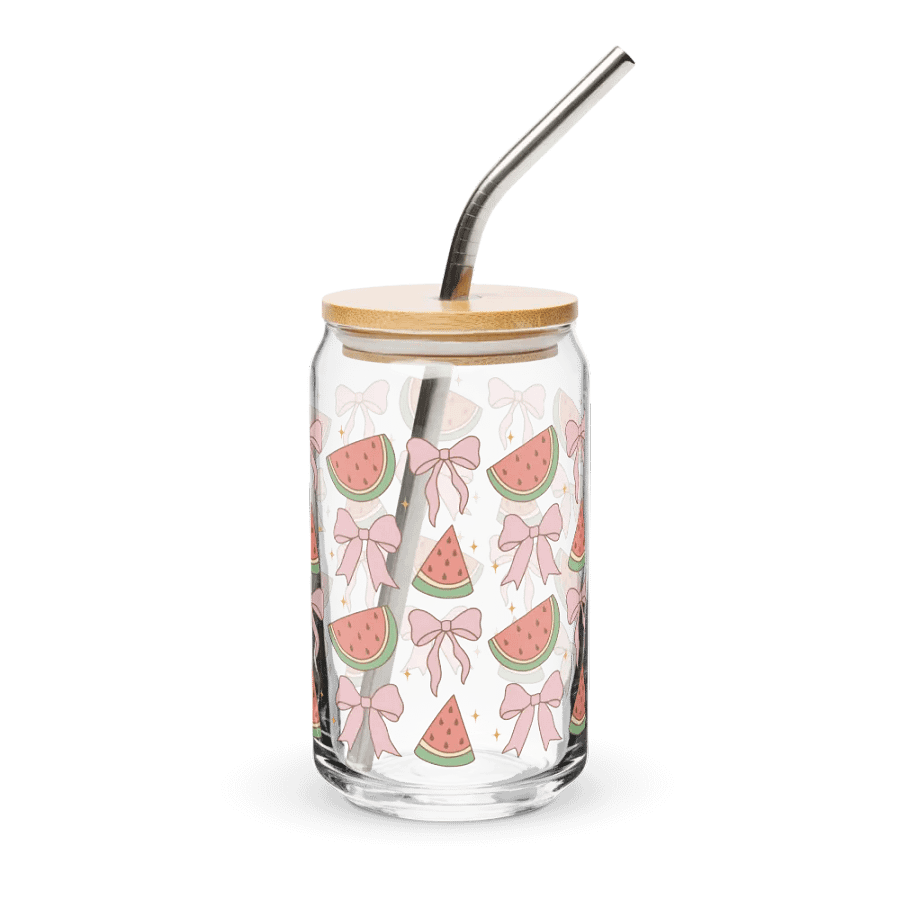 Bows & Watermelons Coquette Can-Shaped Glass (16oz) product image (3)