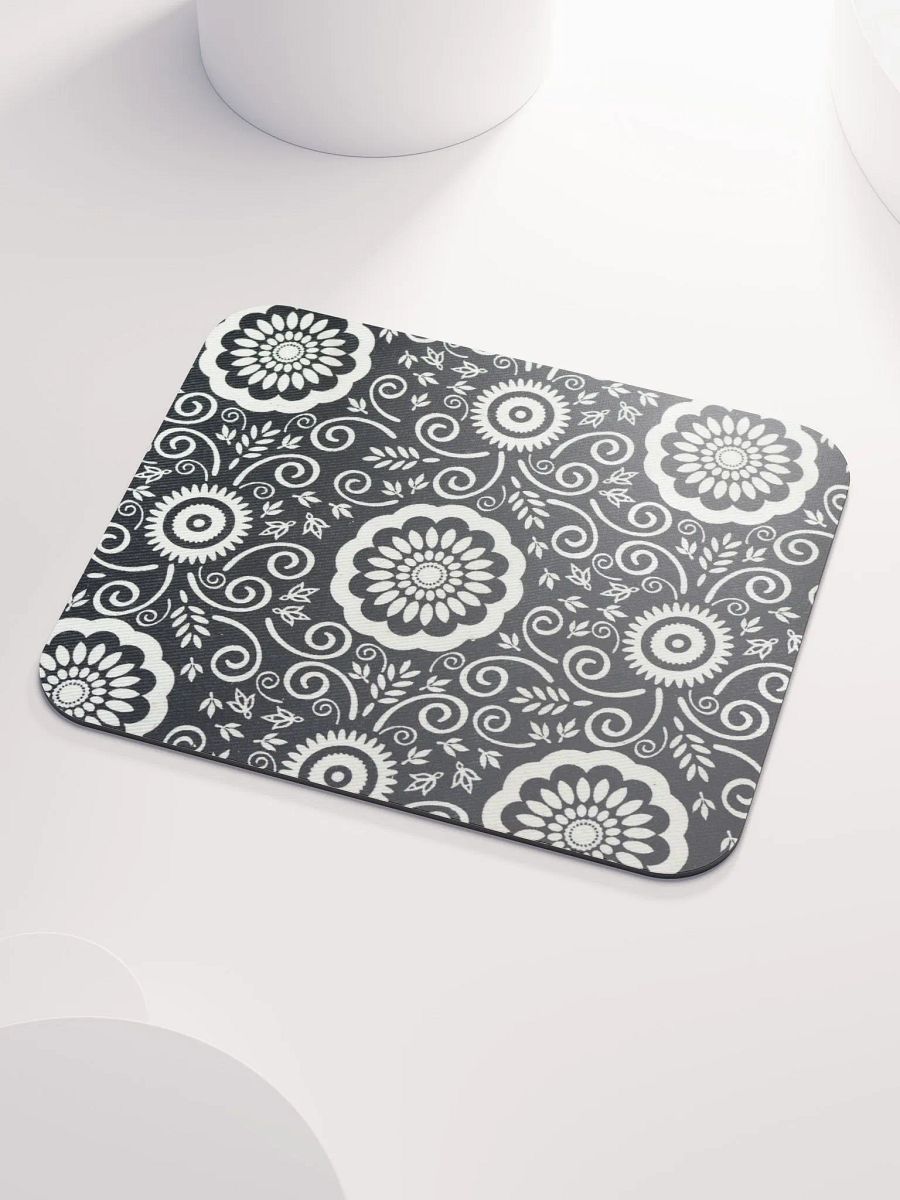 Monochrome Floral Mouse Pad product image (3)
