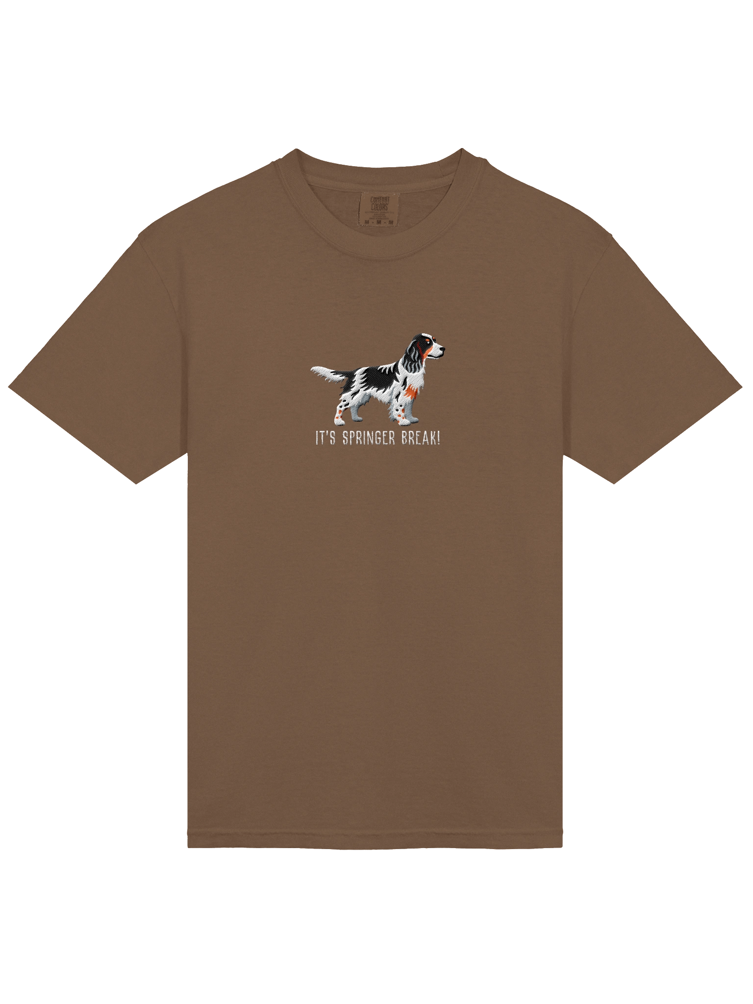 Short Attention Spaniel T-Shirt(Embroidered) of a Springer Spaniel(Tricolor) product image (13)