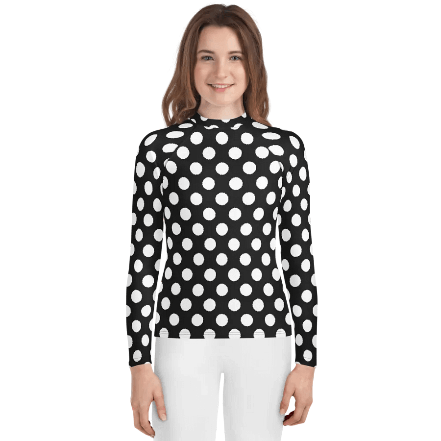 Stylish Circle Grid Youth Rash Guard product image (1)